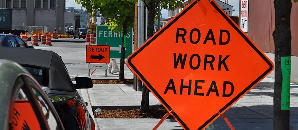 traffic signs in work zones